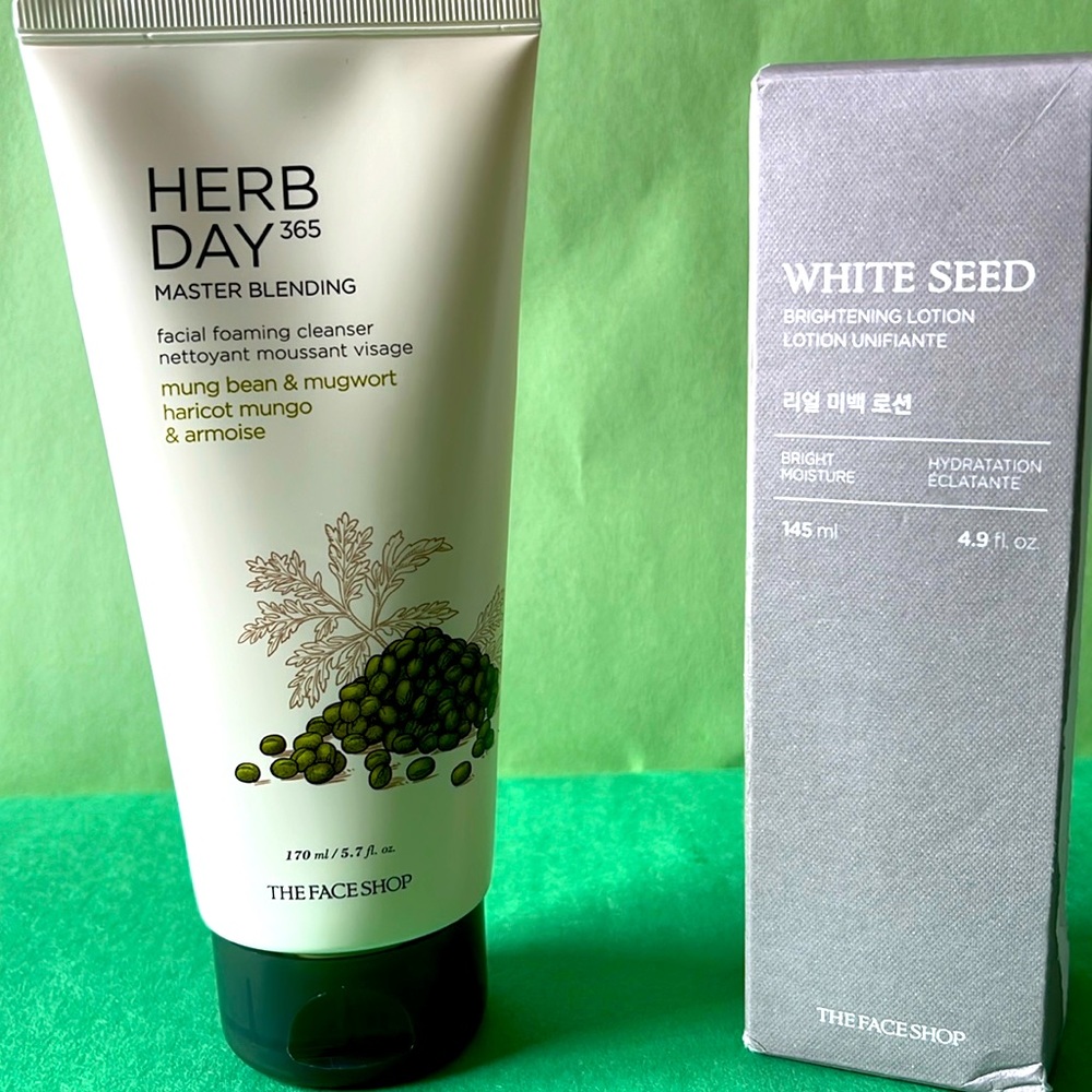 Herb Day 365 Facial Cleanser + White Seed Brightening Lotion